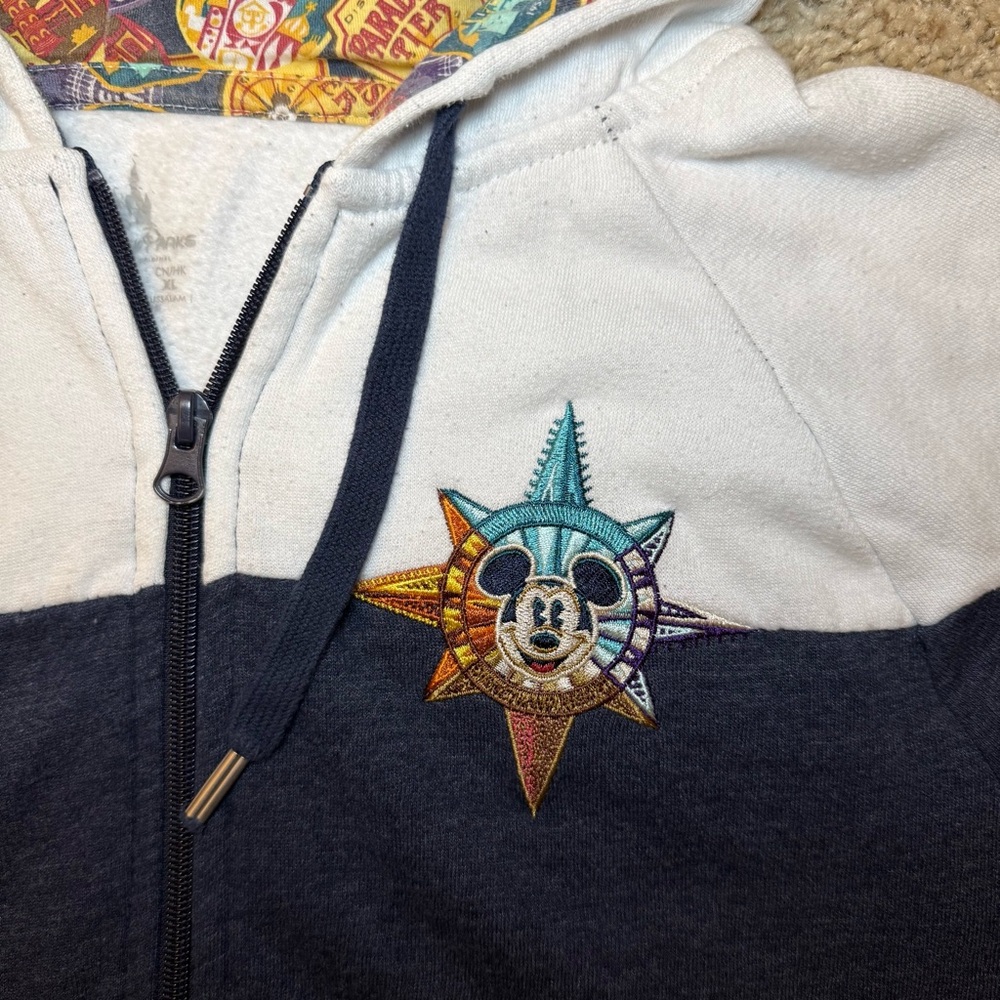 Disneyland Resort Parks Mickey Mouse Embroidered Full Zip Up Hoodie Jacket - L - Picture 3 of 10
